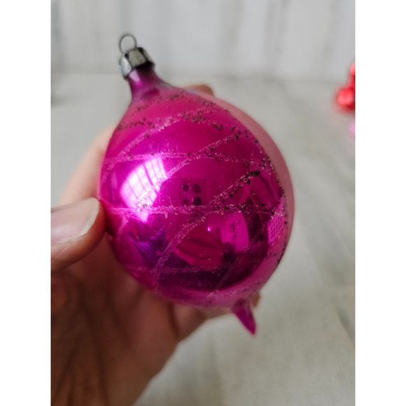 Antique Poland Bell teardrop pink fantasia ornament glass mercury Xmas tree - Picture 6 of 9